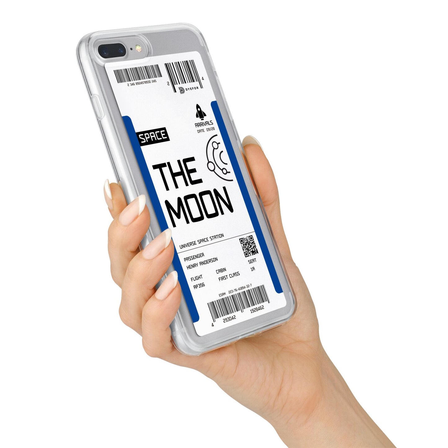 The Moon Boarding Pass iPhone 7 Plus Bumper Case on Silver iPhone Alternative Image