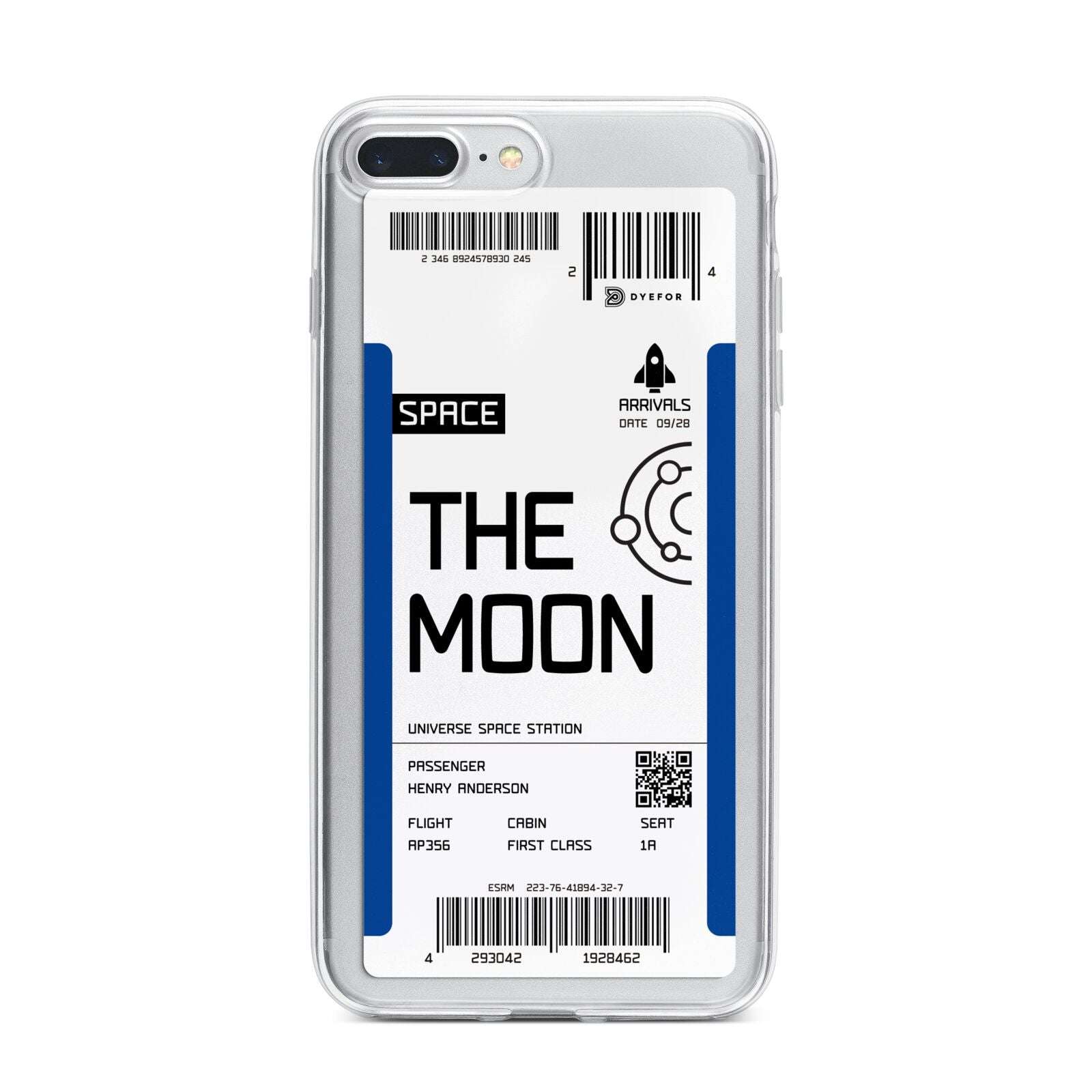 The Moon Boarding Pass iPhone 7 Plus Bumper Case on Silver iPhone