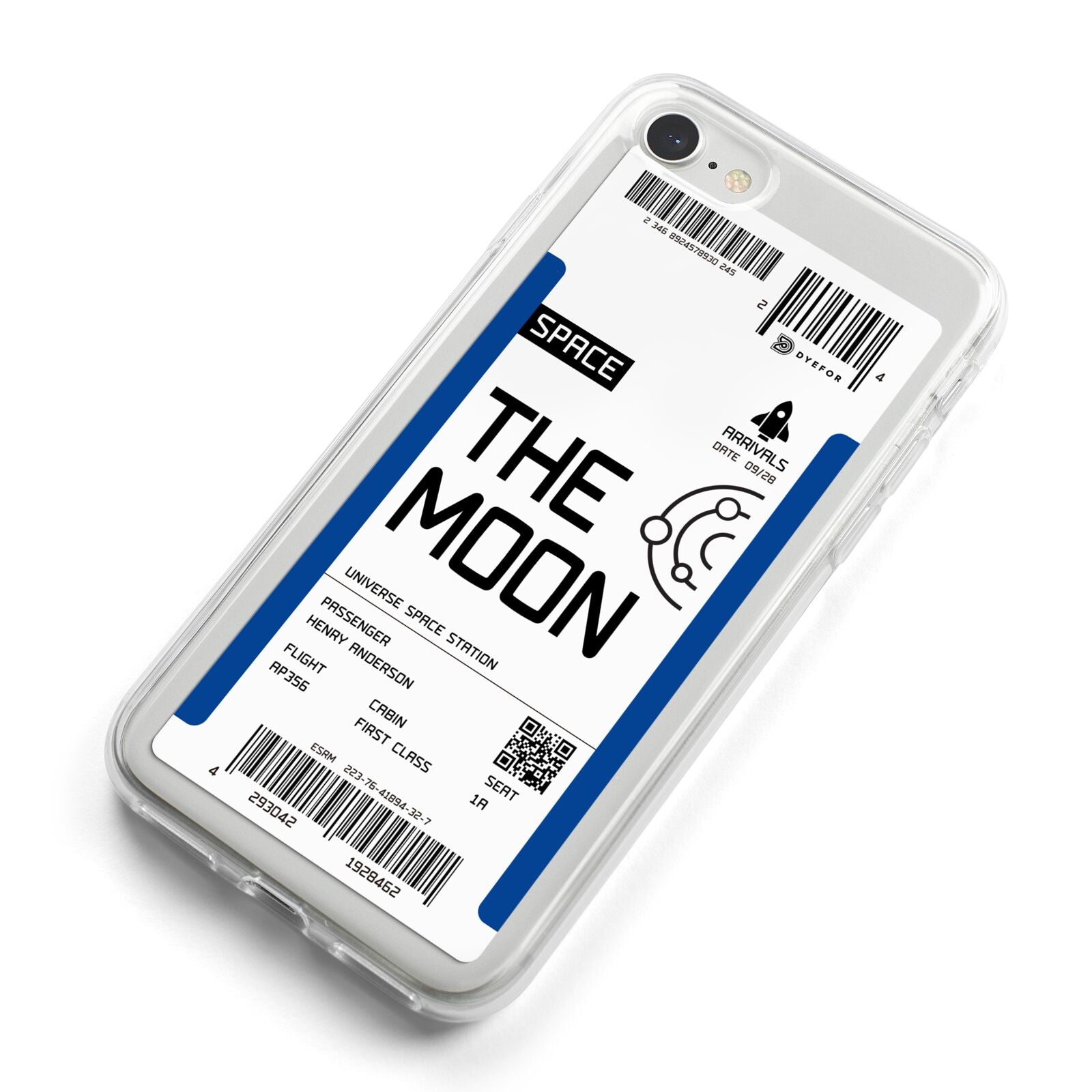 The Moon Boarding Pass iPhone 8 Bumper Case on Silver iPhone Alternative Image