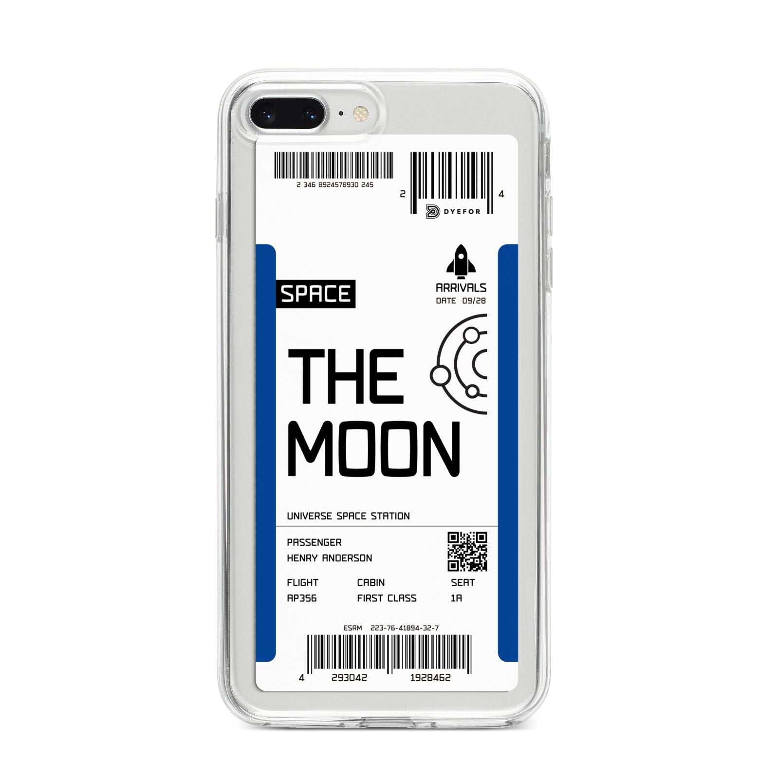 The Moon Boarding Pass iPhone 8 Plus Bumper Case on Silver iPhone