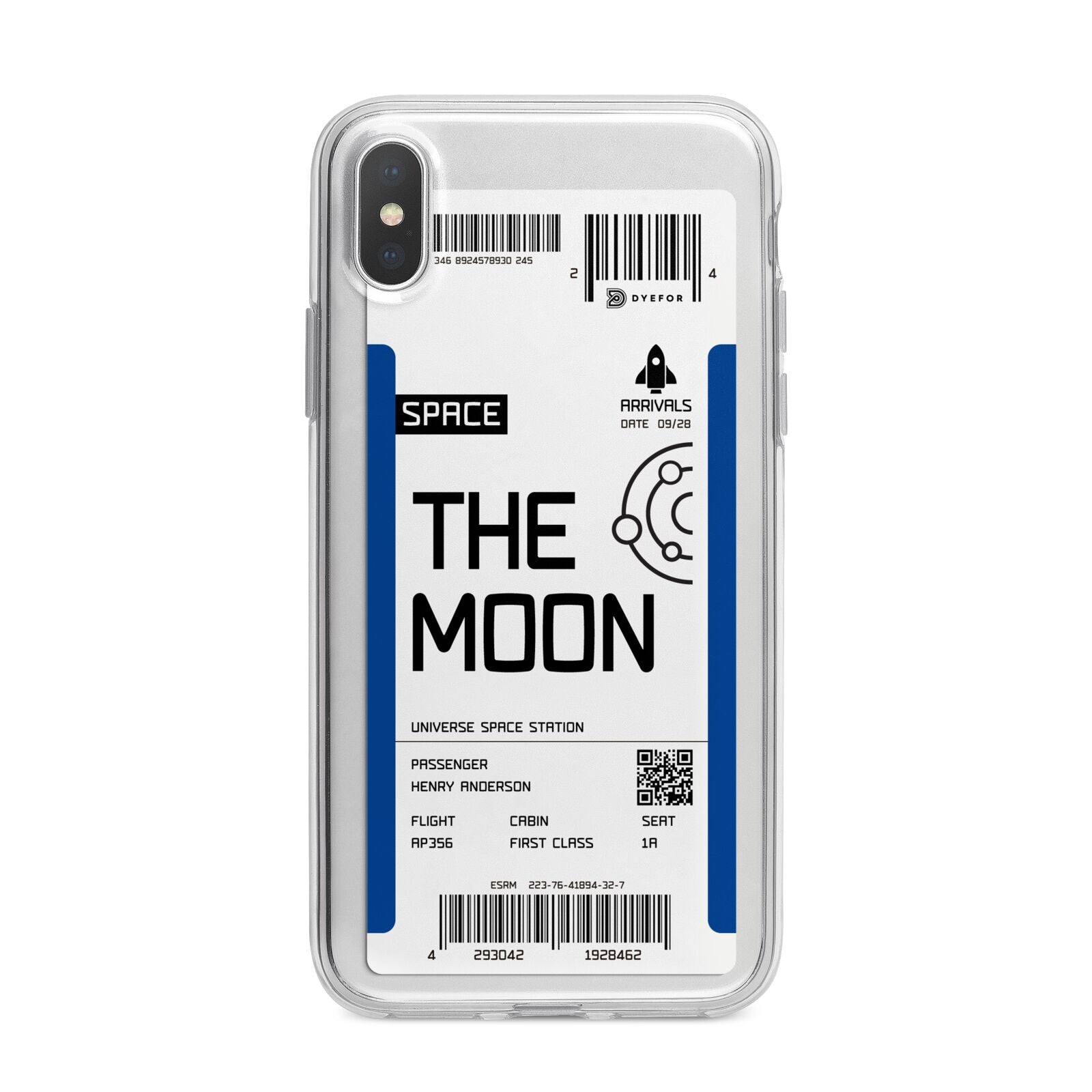 The Moon Boarding Pass iPhone X Bumper Case on Silver iPhone Alternative Image 1