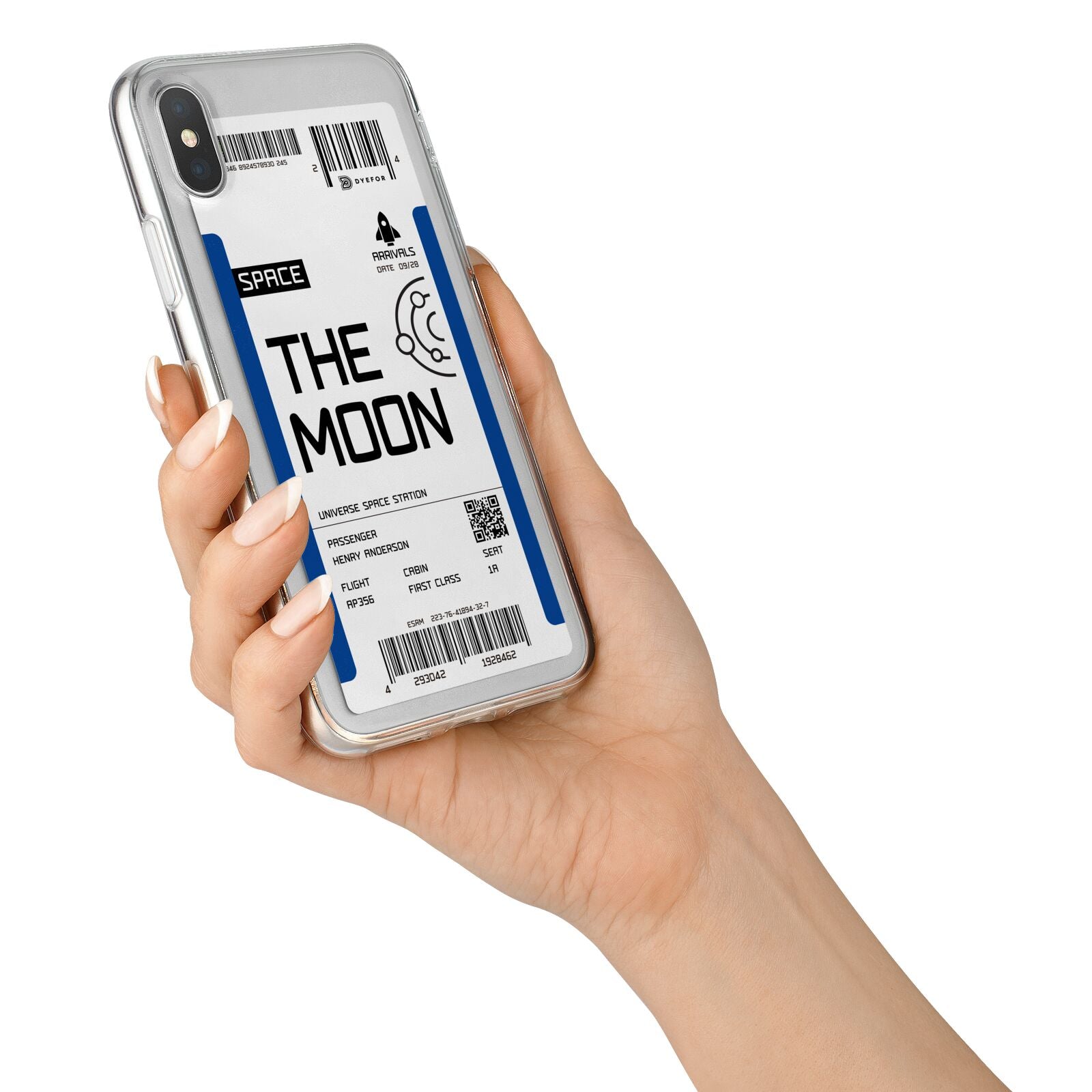 The Moon Boarding Pass iPhone X Bumper Case on Silver iPhone Alternative Image 2