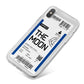 The Moon Boarding Pass iPhone X Bumper Case on Silver iPhone