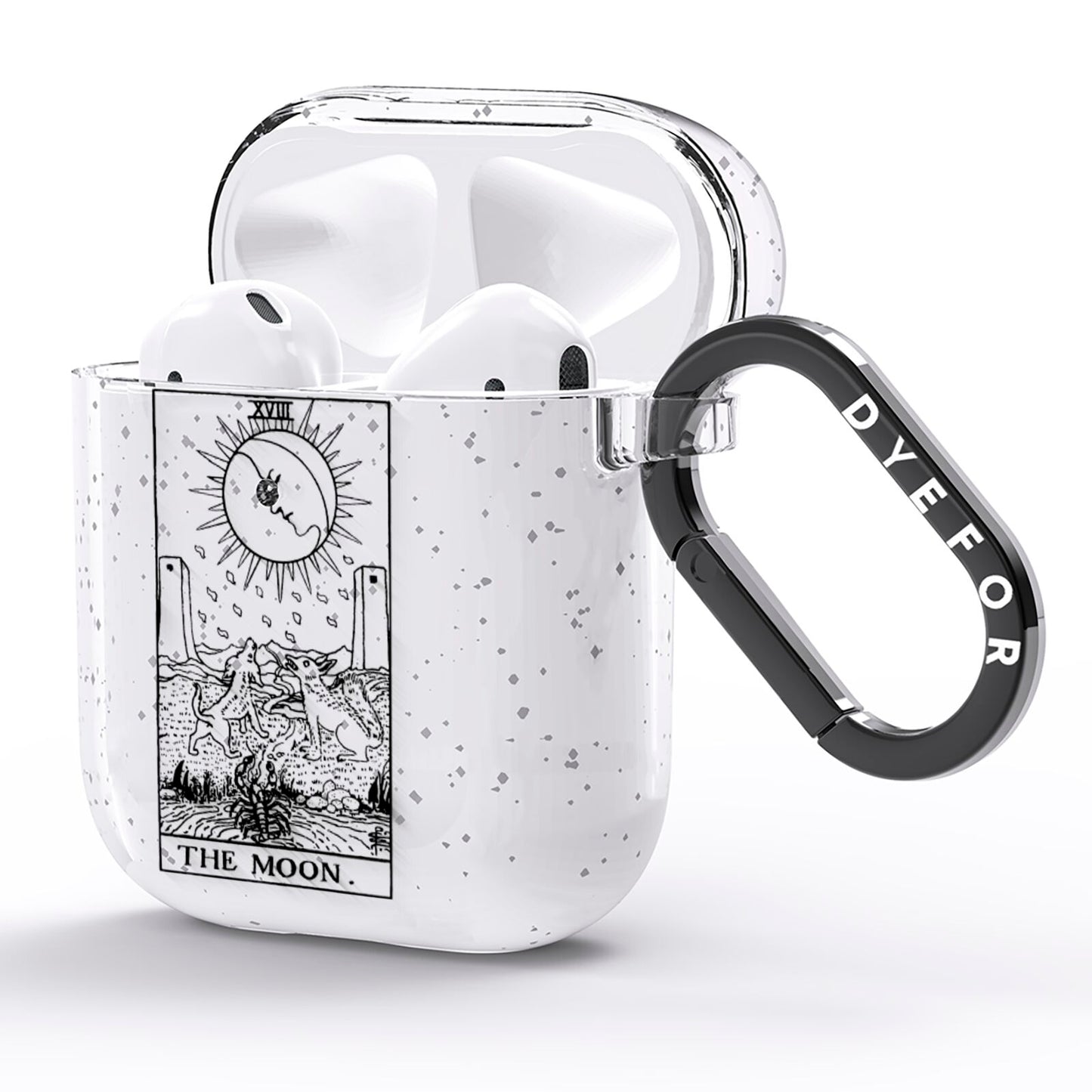 The Moon Monochrome AirPods Glitter Case Side Image