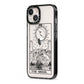 The Moon Monochrome iPhone 13 Black Impact Case Side Angle on Silver phone