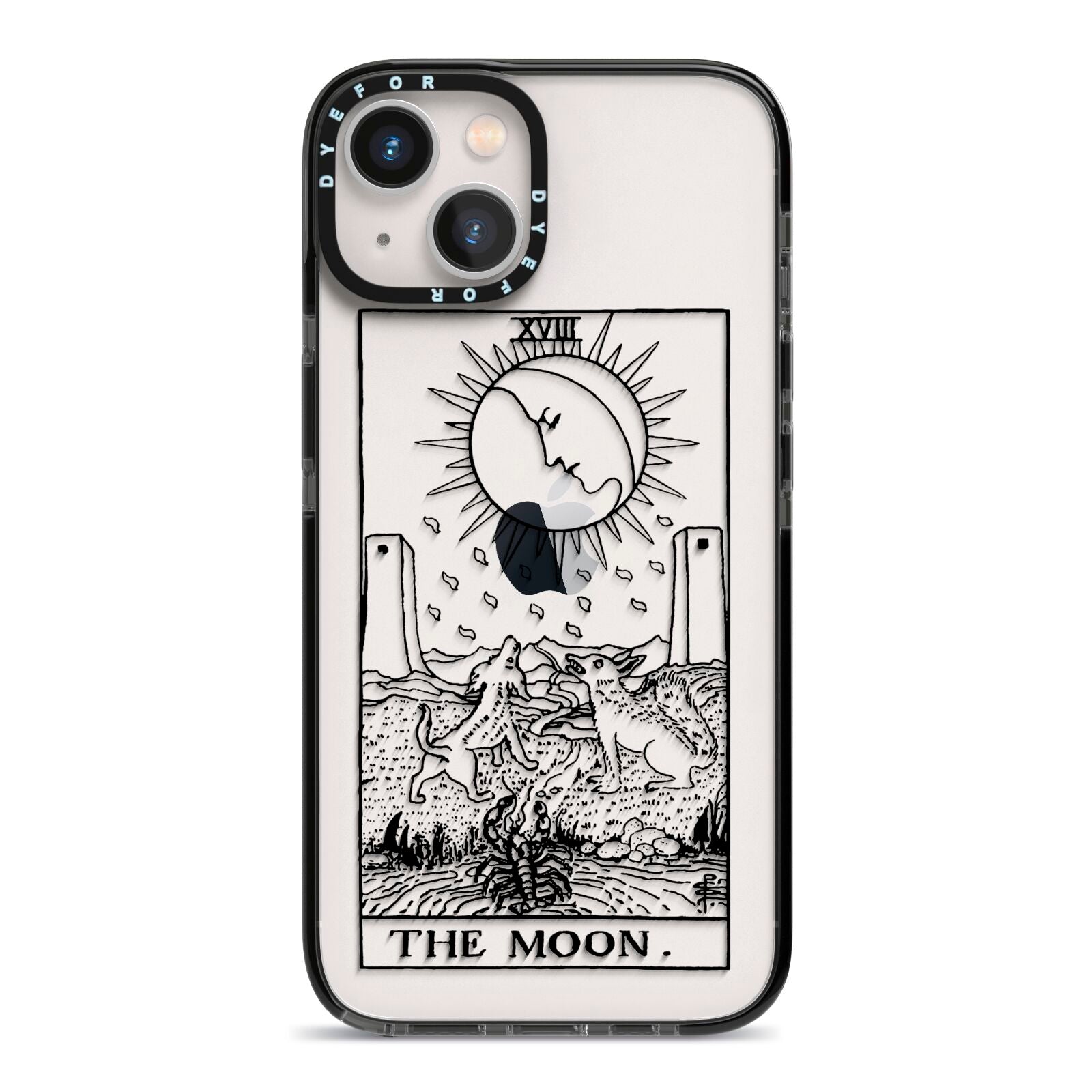 The Moon Monochrome iPhone 13 Black Impact Case on Silver phone