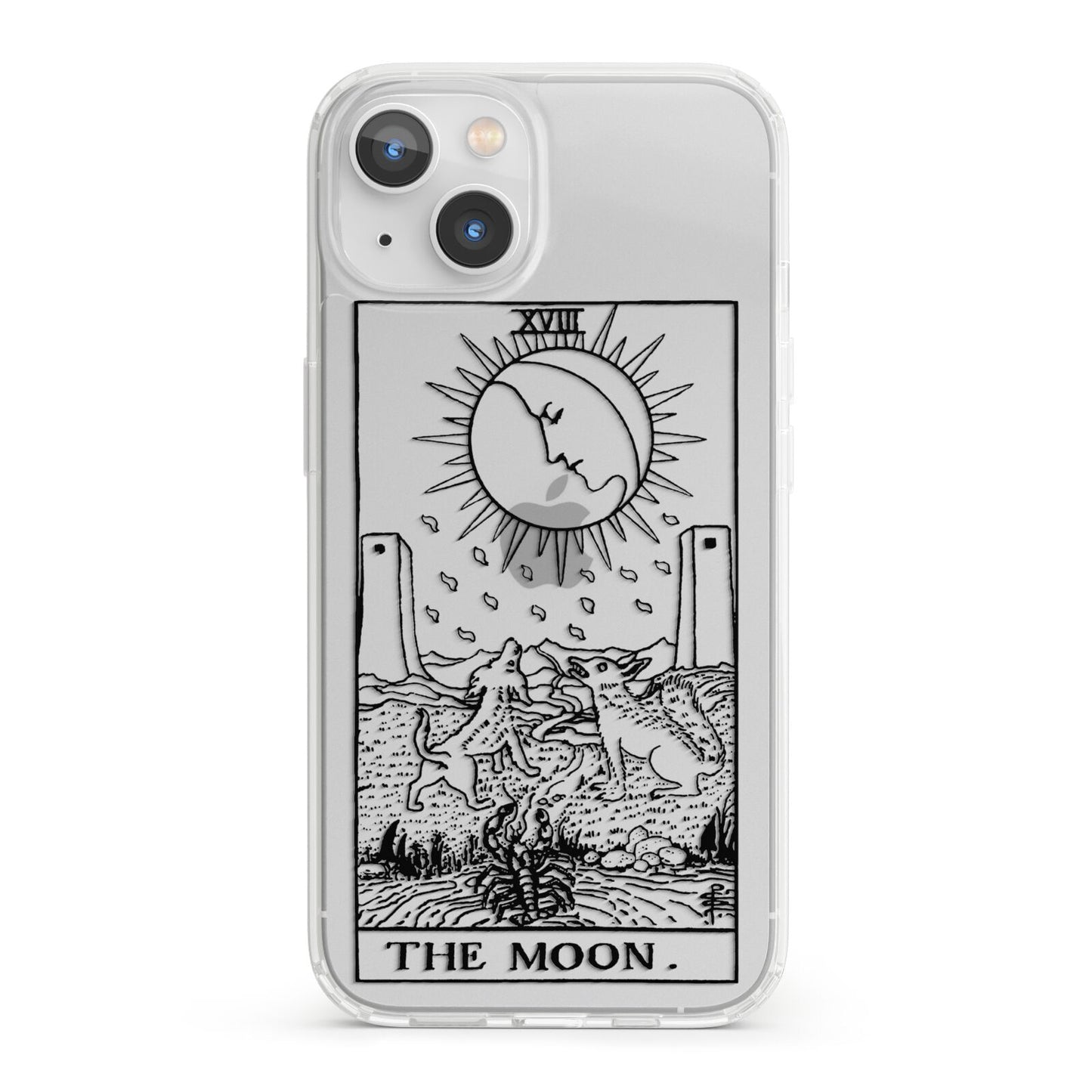 The Moon Monochrome iPhone 13 Clear Bumper Case