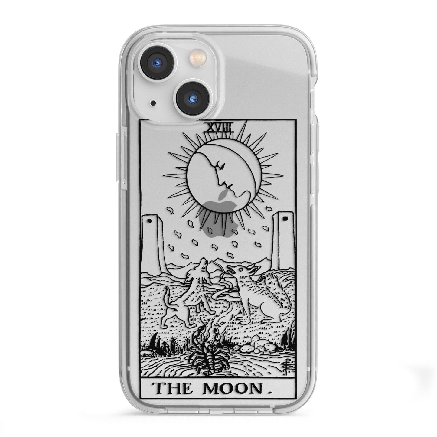 The Moon Monochrome iPhone 13 Mini TPU Impact Case with White Edges