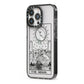 The Moon Monochrome iPhone 13 Pro Black Impact Case Side Angle on Silver phone