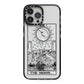 The Moon Monochrome iPhone 13 Pro Max Black Impact Case on Silver phone