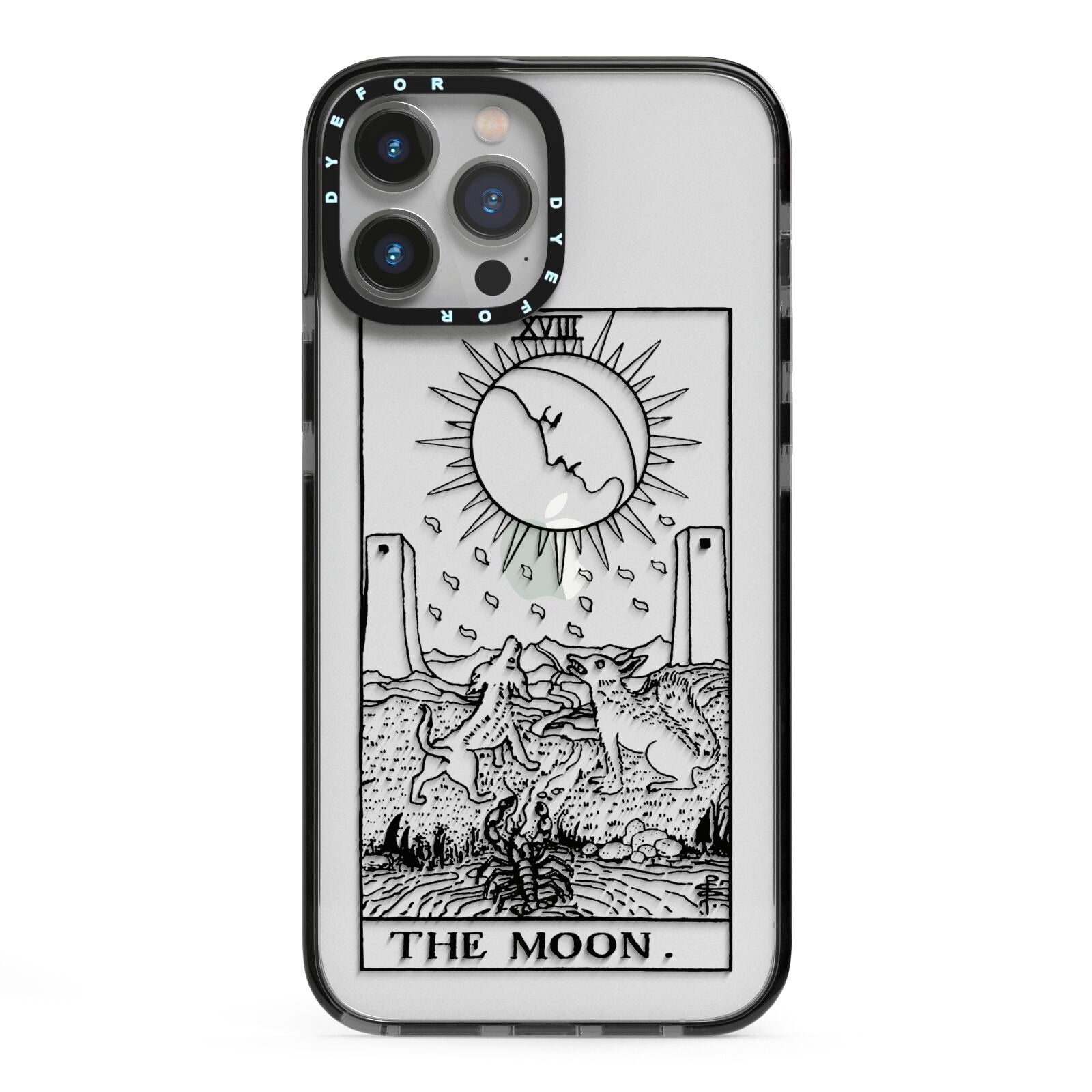 The Moon Monochrome iPhone 13 Pro Max Black Impact Case on Silver phone