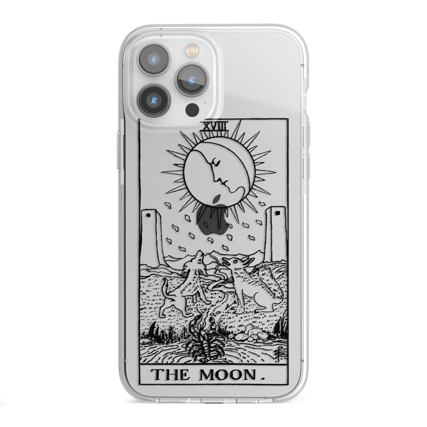 The Moon Monochrome iPhone 13 Pro Max TPU Impact Case with White Edges