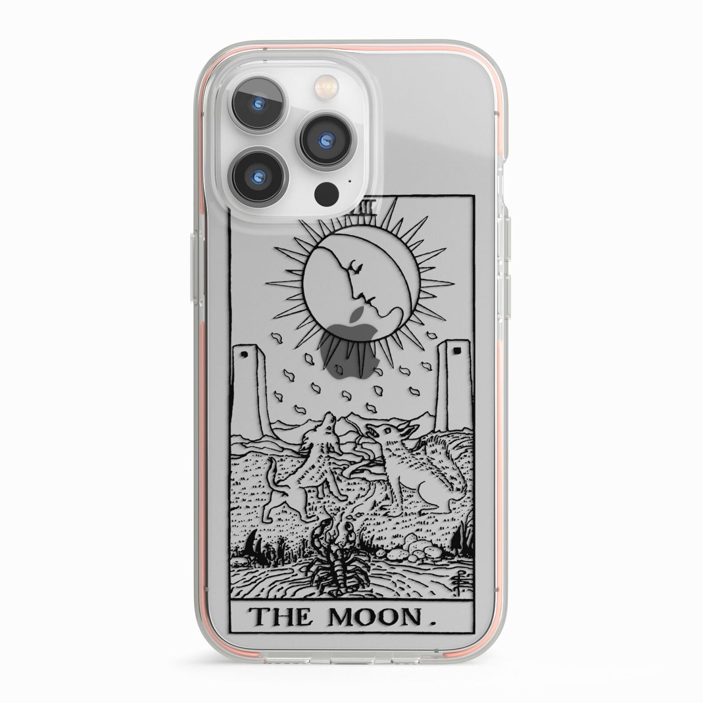 The Moon Monochrome iPhone 13 Pro TPU Impact Case with Pink Edges