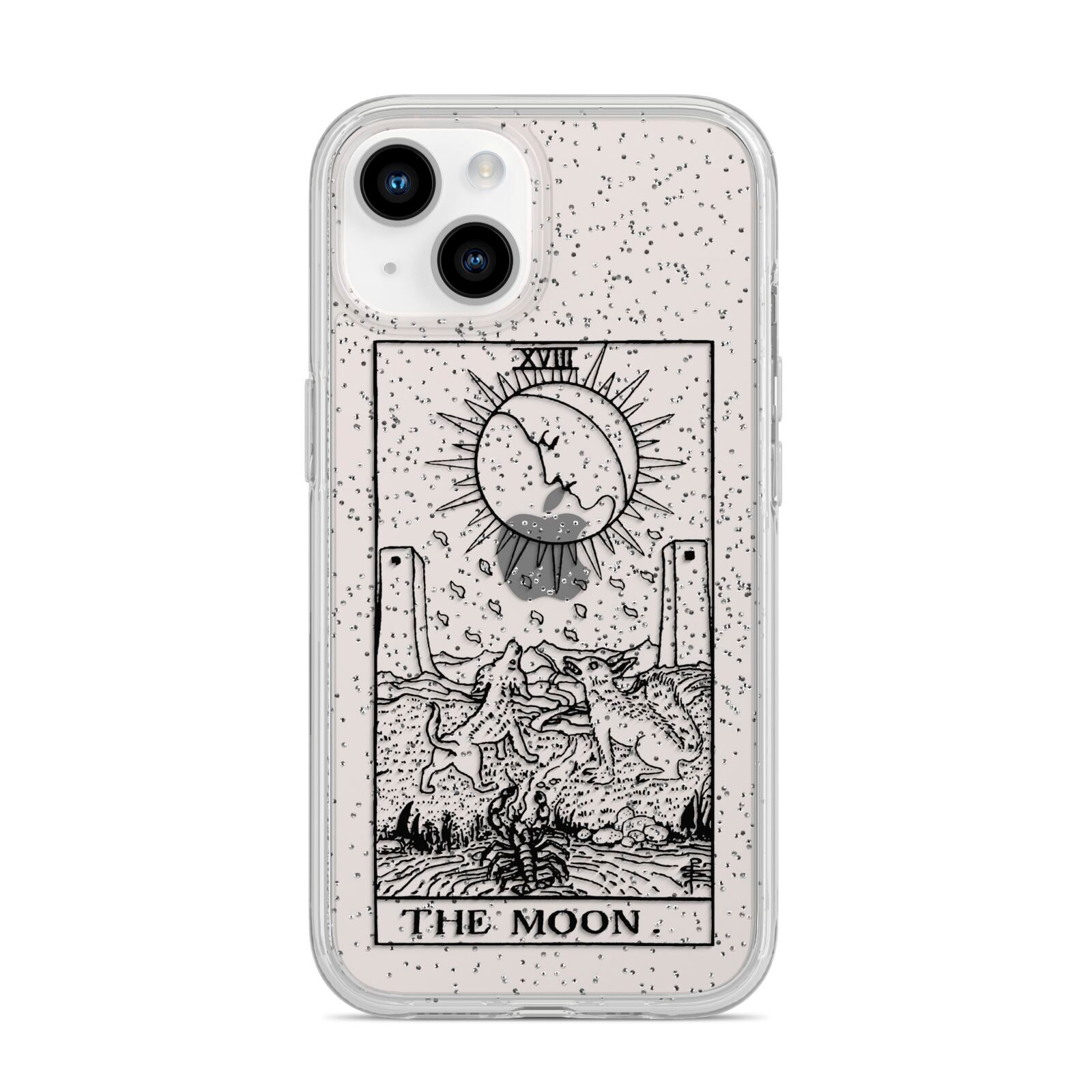 The Moon Monochrome iPhone 14 Glitter Tough Case Starlight