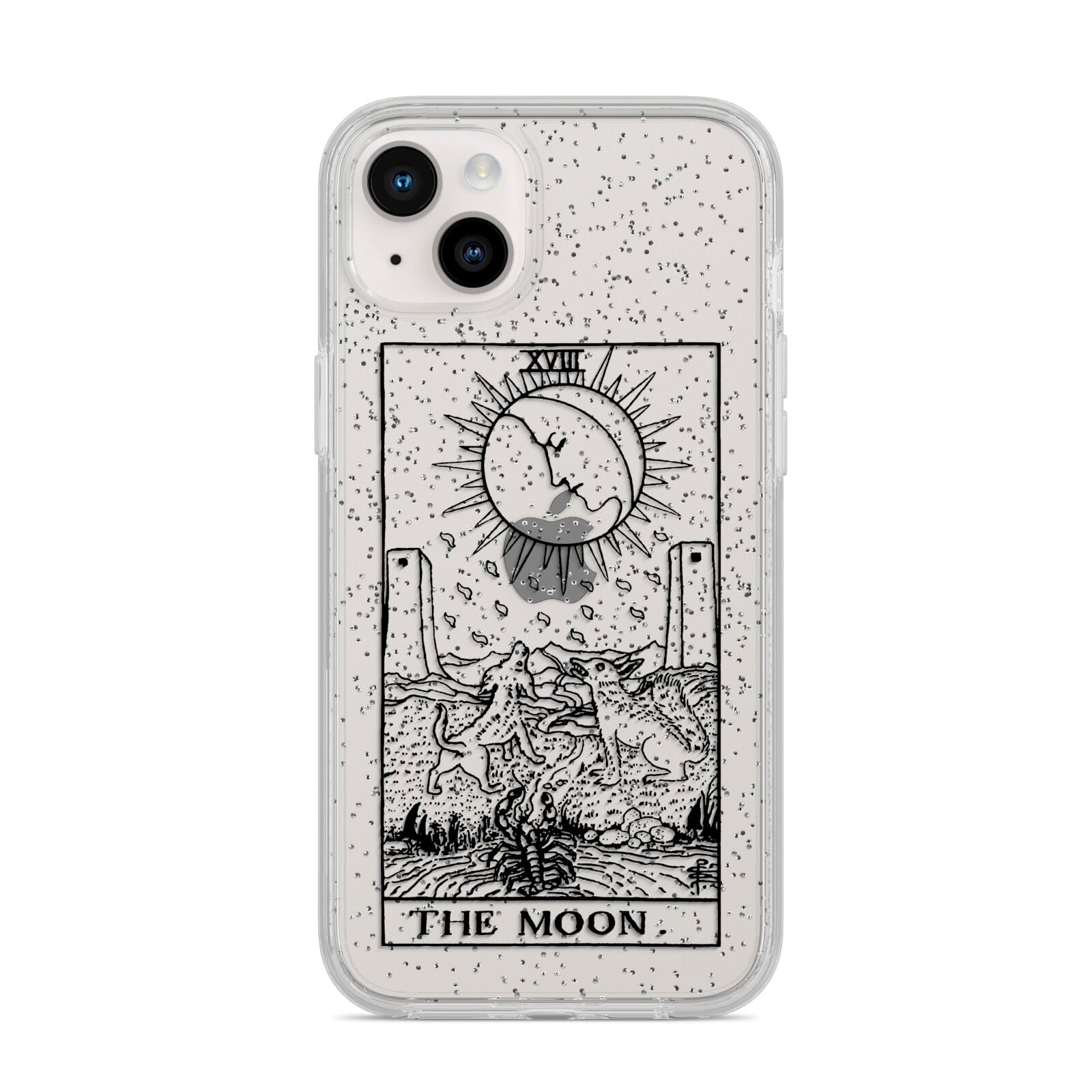 The Moon Monochrome iPhone 14 Plus Glitter Tough Case Starlight