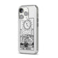 The Moon Monochrome iPhone 14 Pro Clear Tough Case Silver Angled Image
