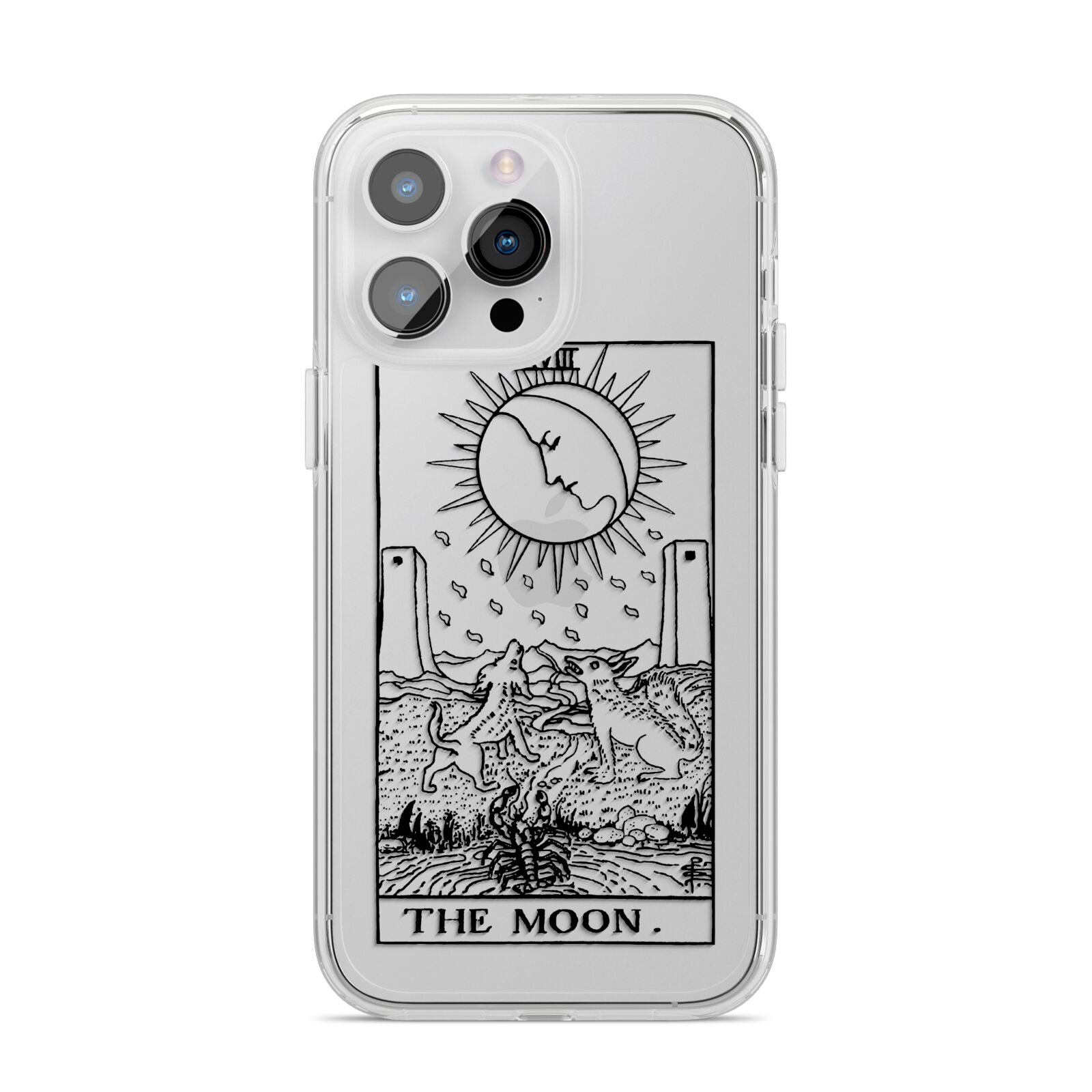 The Moon Monochrome iPhone 14 Pro Max Clear Tough Case Silver