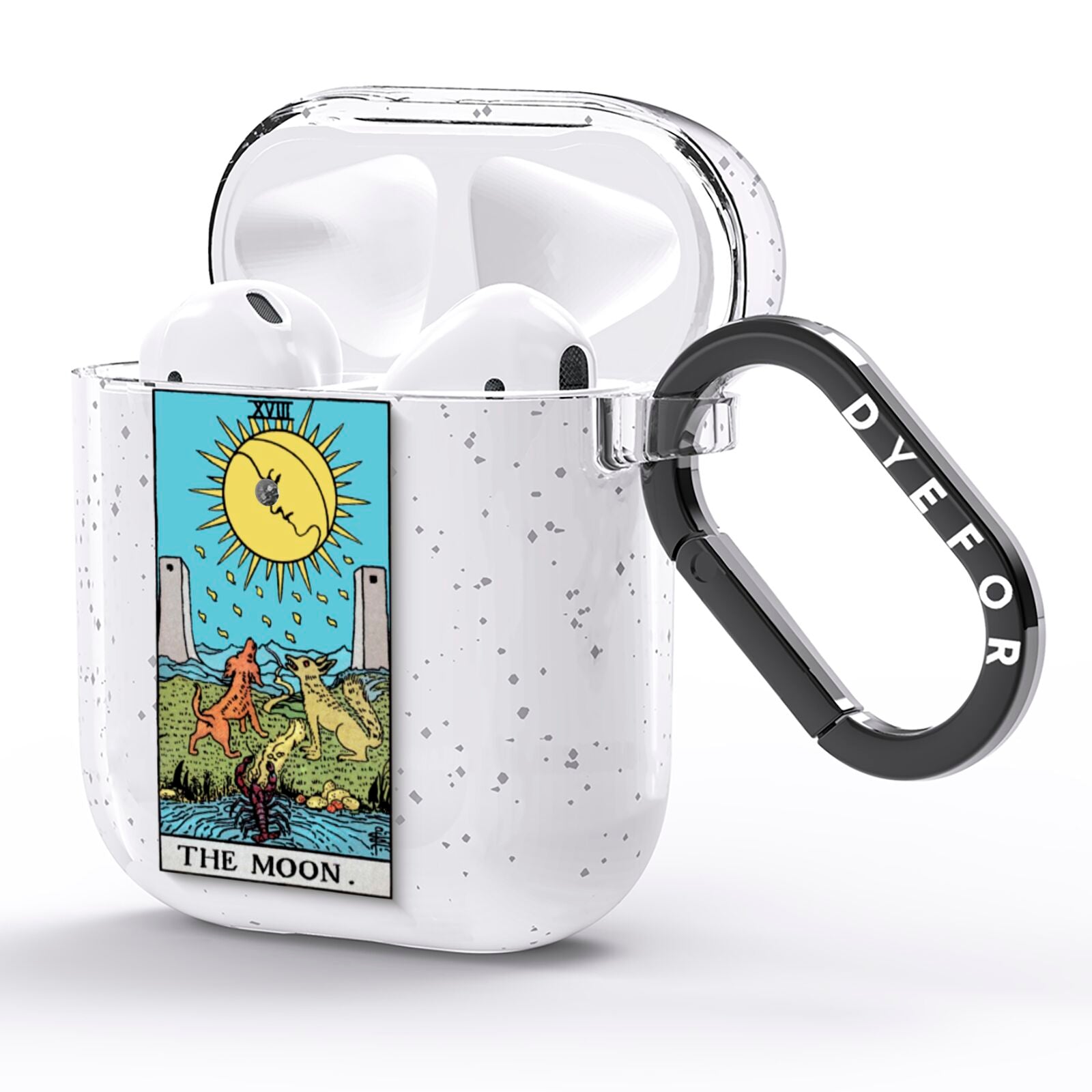 The Moon Tarot Card AirPods Glitter Case Side Image