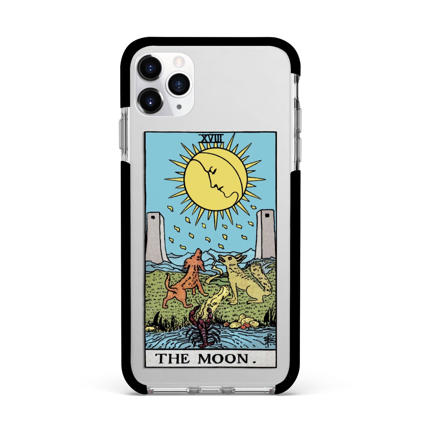 The Moon Tarot Card Apple iPhone 11 Pro Max in Silver with Black Impact Case