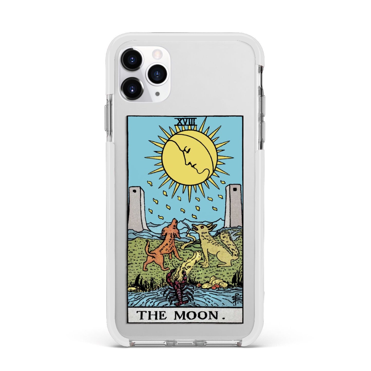 The Moon Tarot Card Apple iPhone 11 Pro Max in Silver with White Impact Case