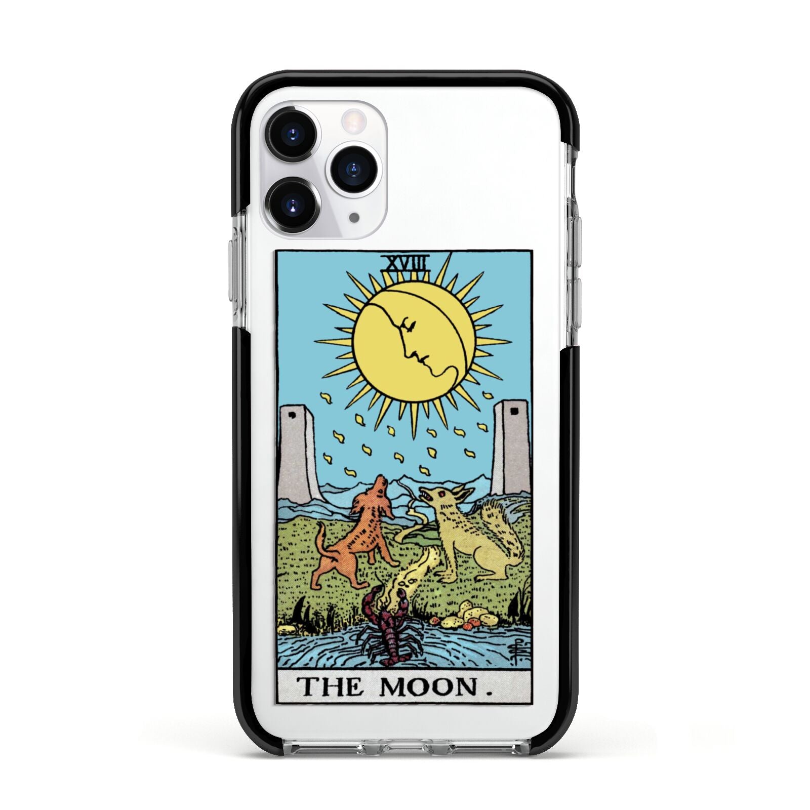 The Moon Tarot Card Apple iPhone 11 Pro in Silver with Black Impact Case