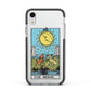 The Moon Tarot Card Apple iPhone XR Impact Case Black Edge on Silver Phone
