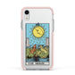 The Moon Tarot Card Apple iPhone XR Impact Case Pink Edge on Silver Phone