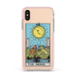 The Moon Tarot Card Apple iPhone Xs Impact Case Pink Edge on Gold Phone
