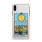 The Moon Tarot Card Apple iPhone Xs Max Impact Case Pink Edge on Silver Phone