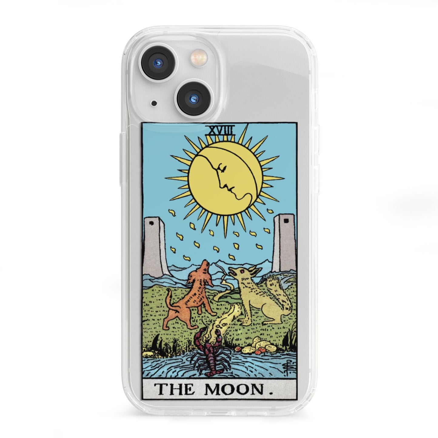 The Moon Tarot Card iPhone 13 Mini Clear Bumper Case