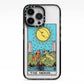 The Moon Tarot Card iPhone 13 Pro Black Impact Case on Silver phone
