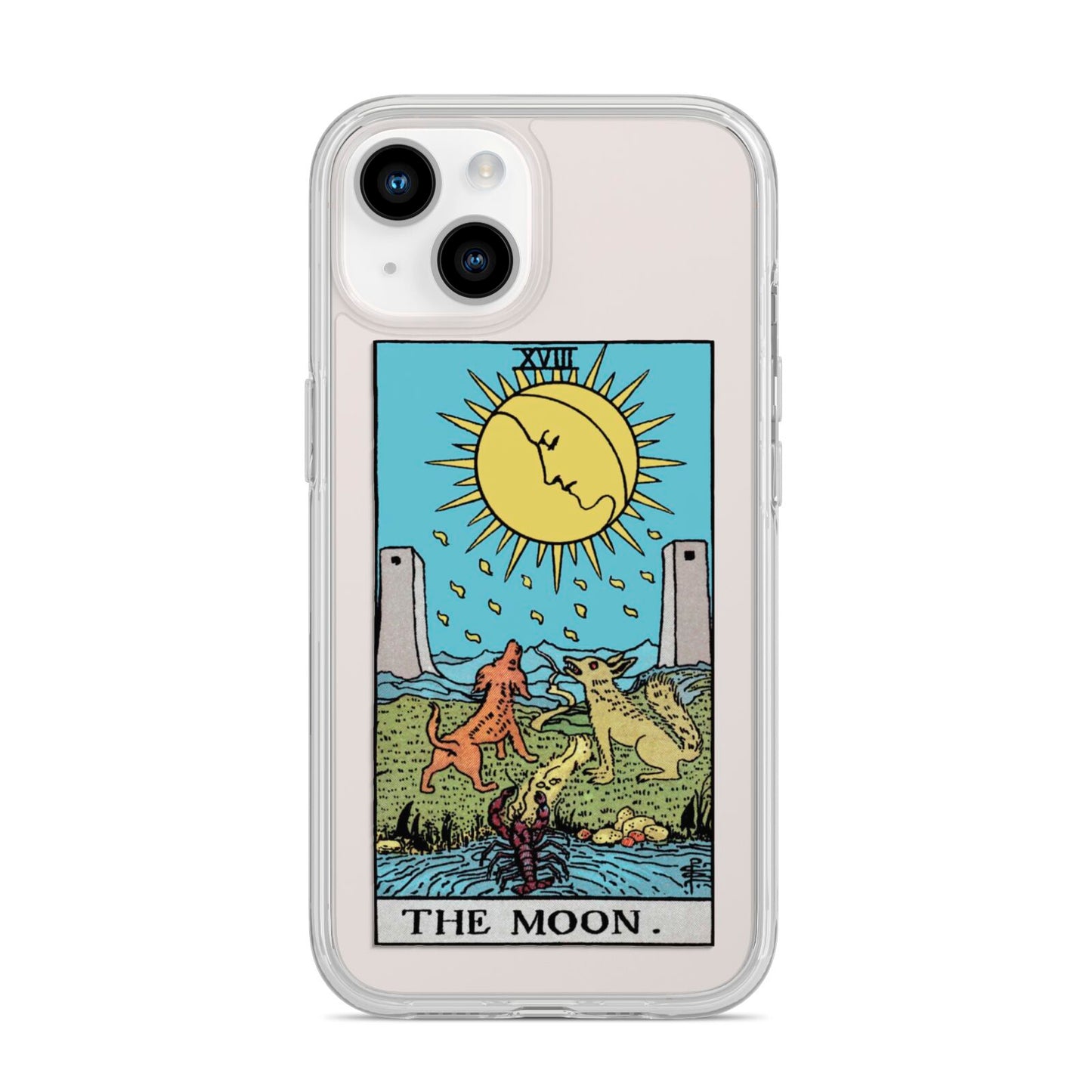 The Moon Tarot Card iPhone 14 Clear Tough Case Starlight