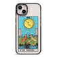 The Moon Tarot Card iPhone 14 Plus Black Impact Case on Silver phone