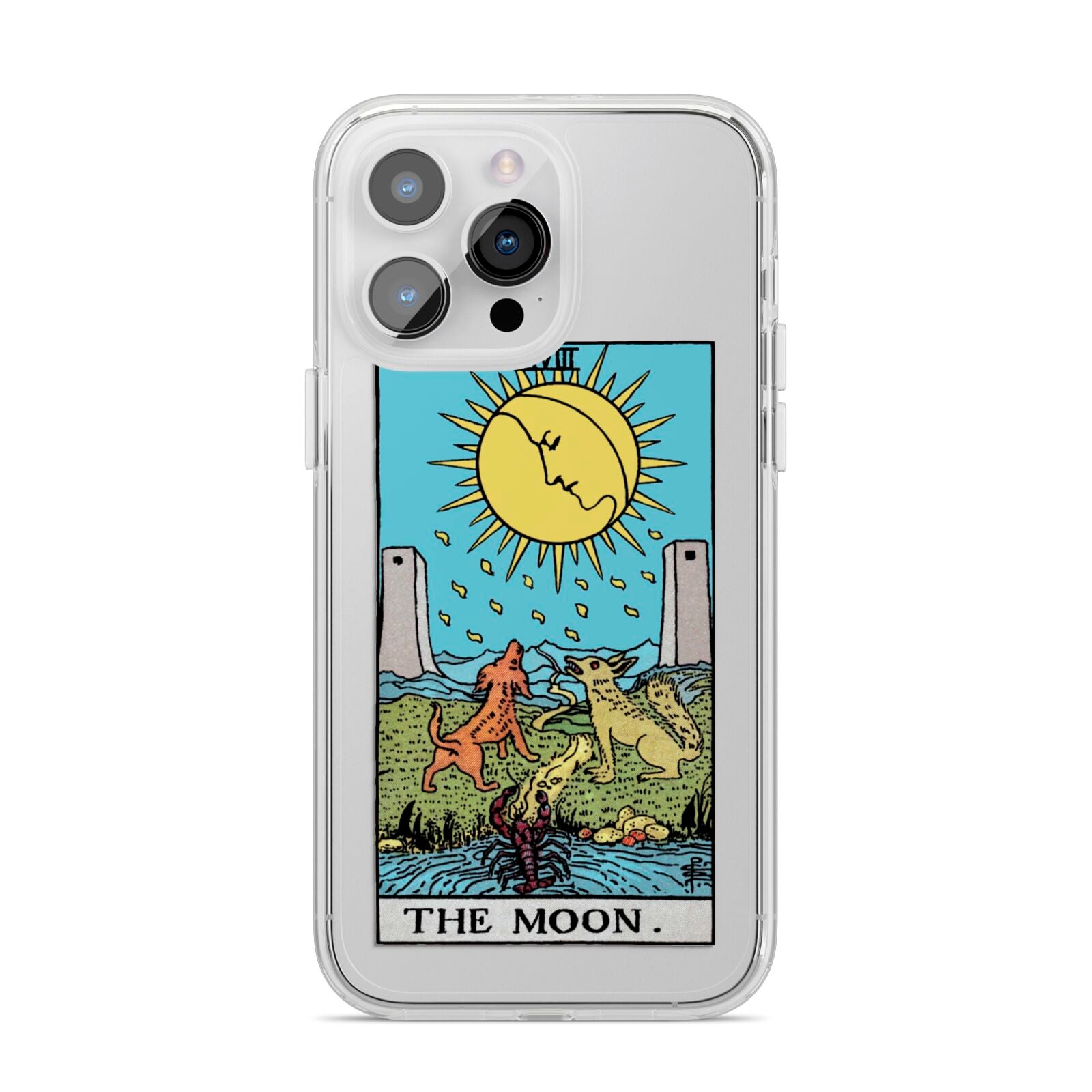 The Moon Tarot Card iPhone 14 Pro Max Clear Tough Case Silver