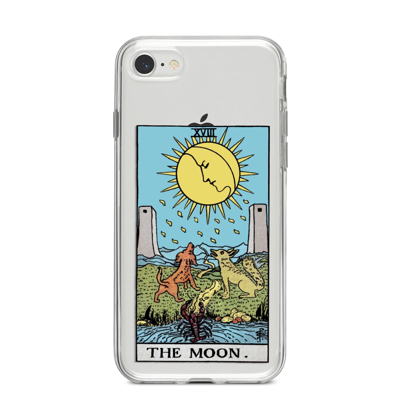 The Moon Tarot Card iPhone 8 Bumper Case on Silver iPhone