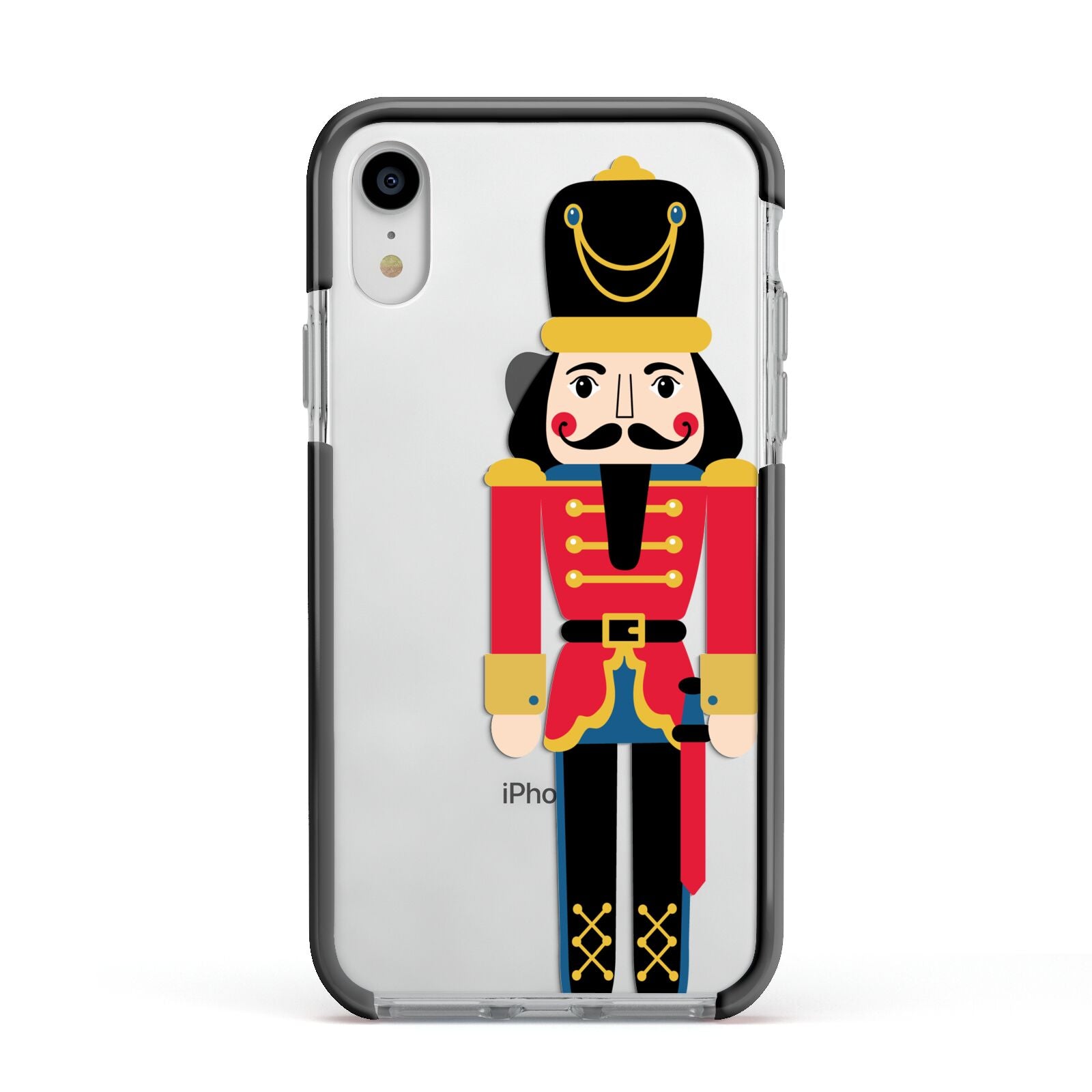 The Nutcracker Apple iPhone XR Impact Case Black Edge on Silver Phone