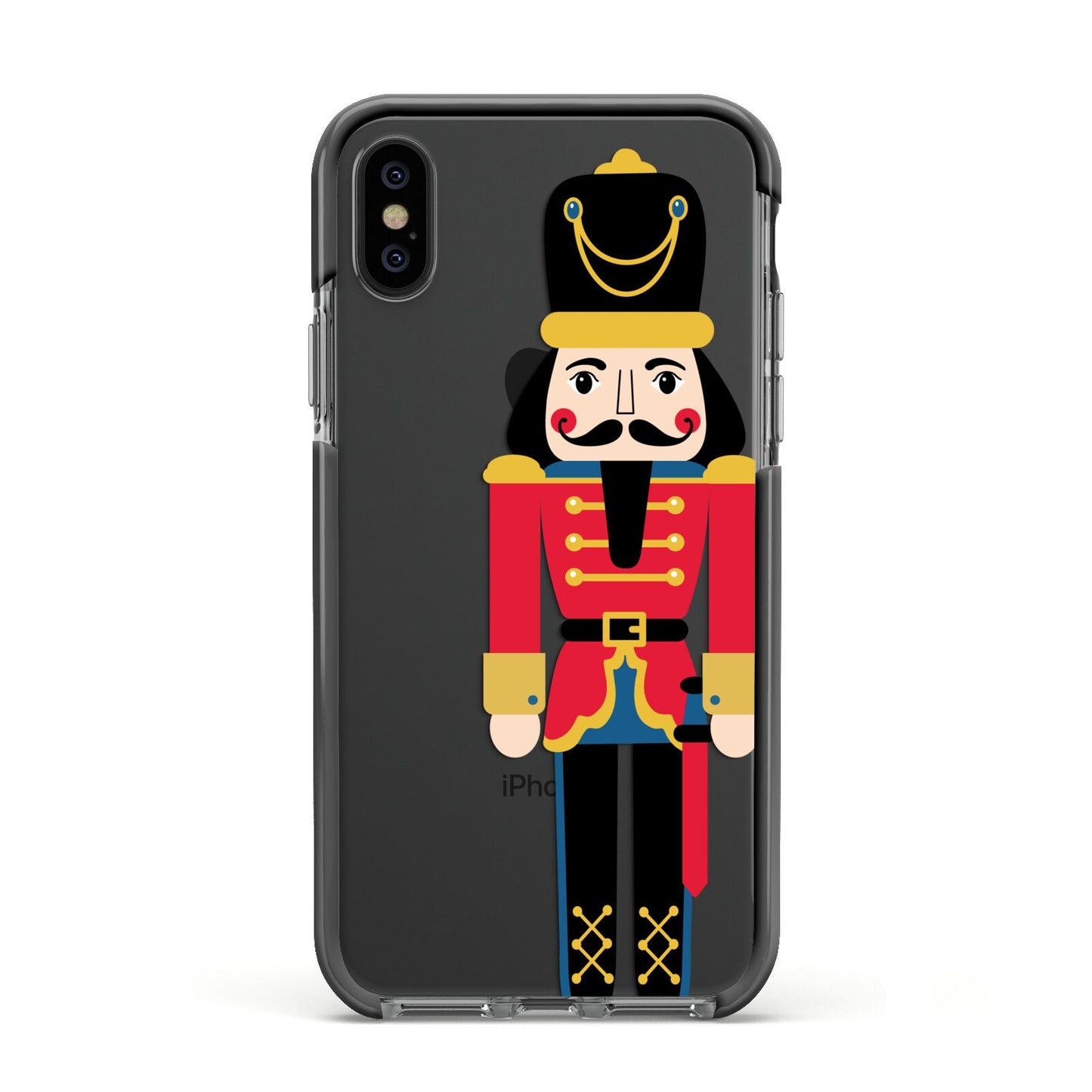 The Nutcracker Apple iPhone Xs Impact Case Black Edge on Black Phone