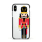 The Nutcracker Apple iPhone Xs Impact Case Black Edge on Silver Phone