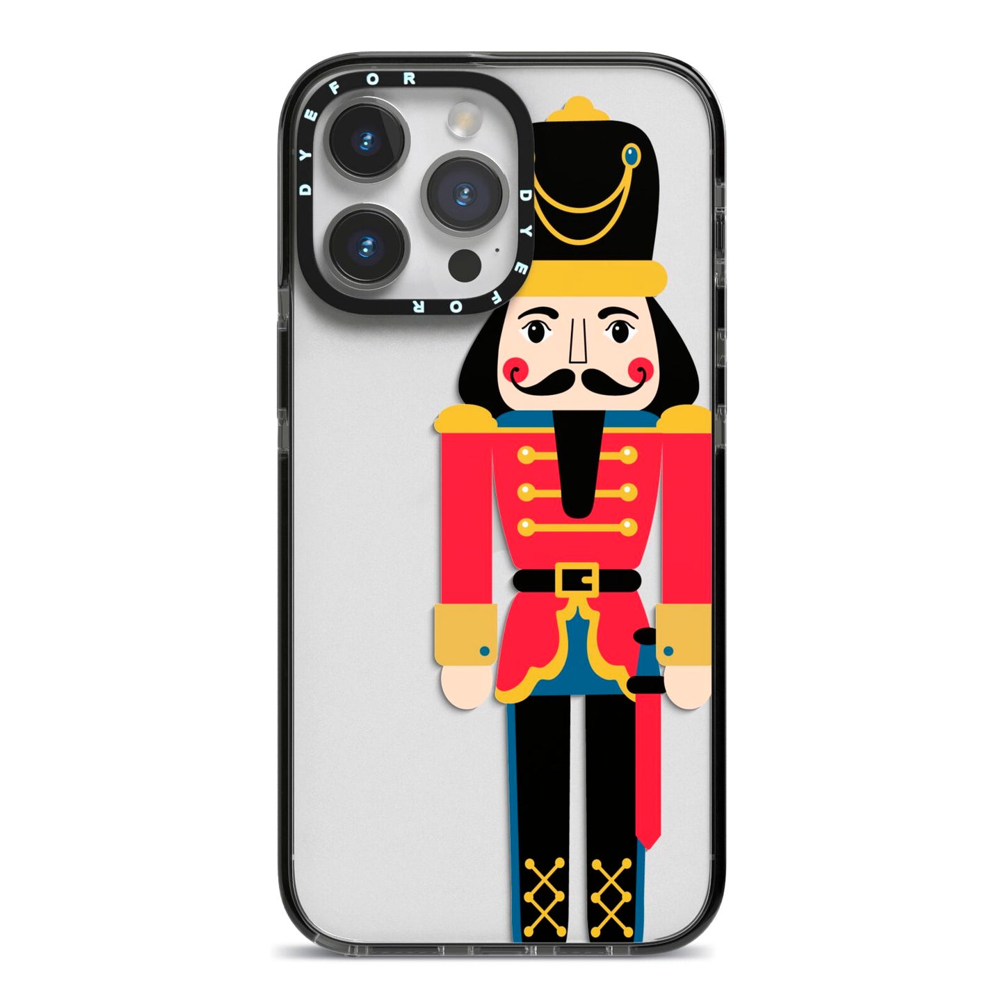 The Nutcracker iPhone 14 Pro Max Black Impact Case on Silver phone