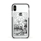 The Star Monochrome Tarot Card Apple iPhone Xs Impact Case Black Edge on Silver Phone