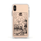 The Star Monochrome Tarot Card Apple iPhone Xs Impact Case White Edge on Gold Phone