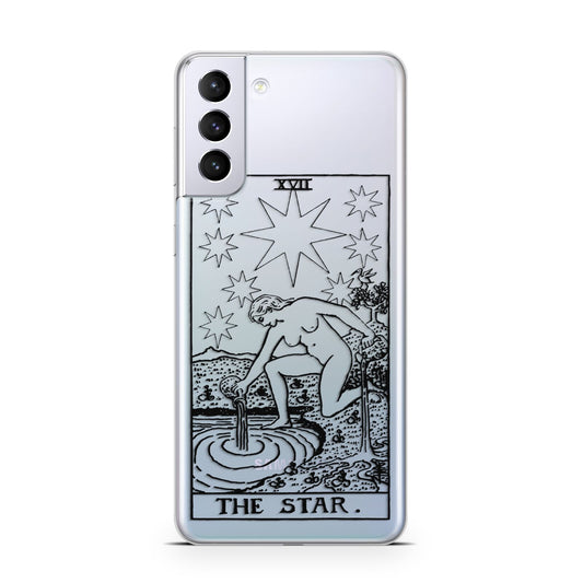 The Star Monochrome Tarot Card Samsung S21 Plus Phone Case