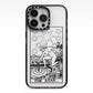 The Star Monochrome Tarot Card iPhone 13 Pro Black Impact Case on Silver phone