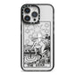 The Star Monochrome Tarot Card iPhone 14 Pro Max Black Impact Case on Silver phone