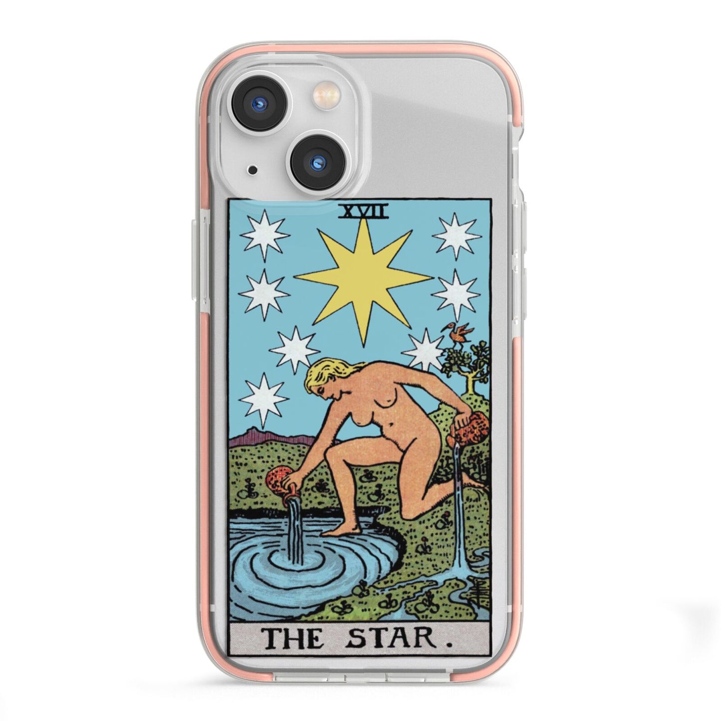 The Star Tarot Card iPhone 13 Mini TPU Impact Case with Pink Edges
