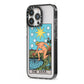 The Star Tarot Card iPhone 13 Pro Black Impact Case Side Angle on Silver phone