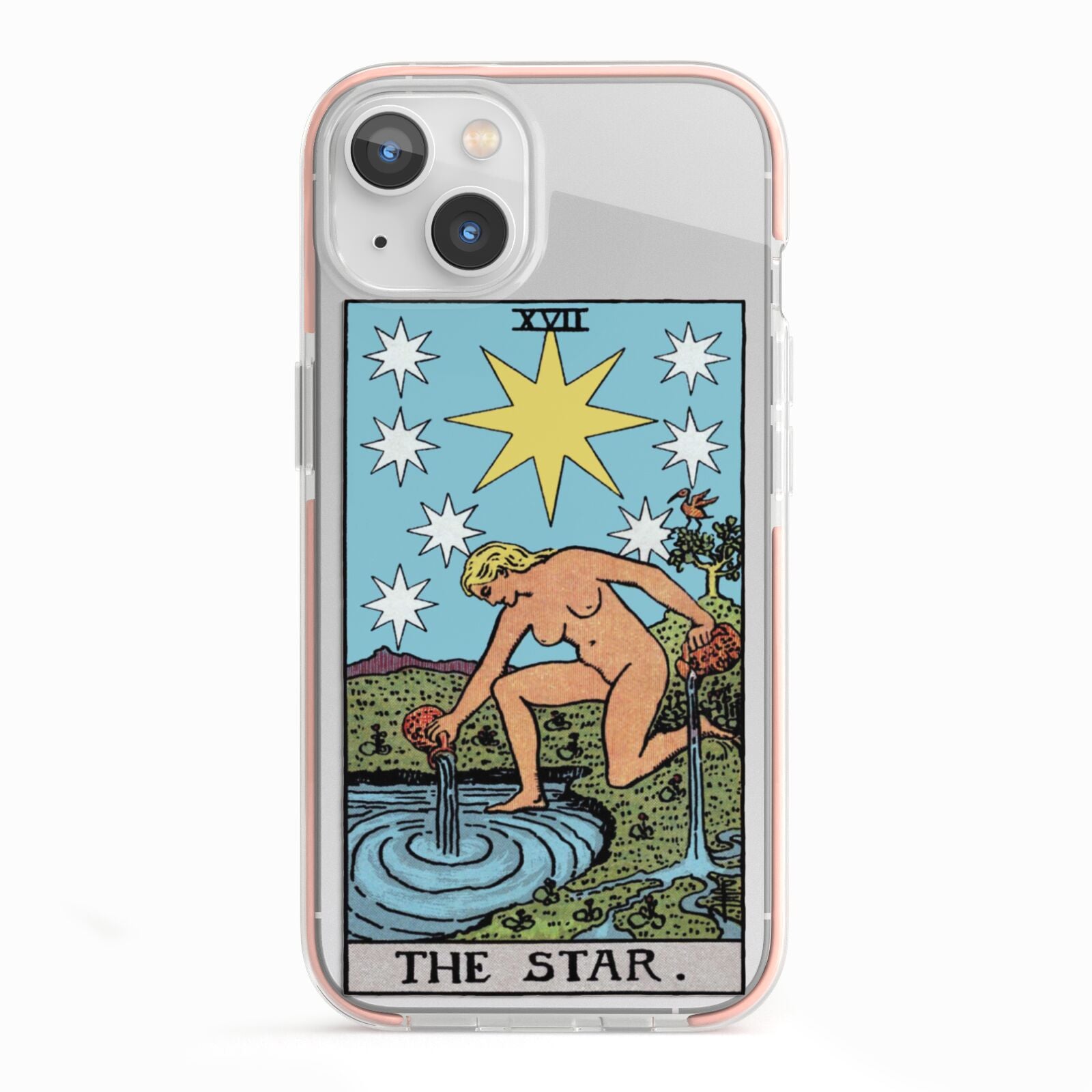 The Star Tarot Card iPhone 13 TPU Impact Case with Pink Edges