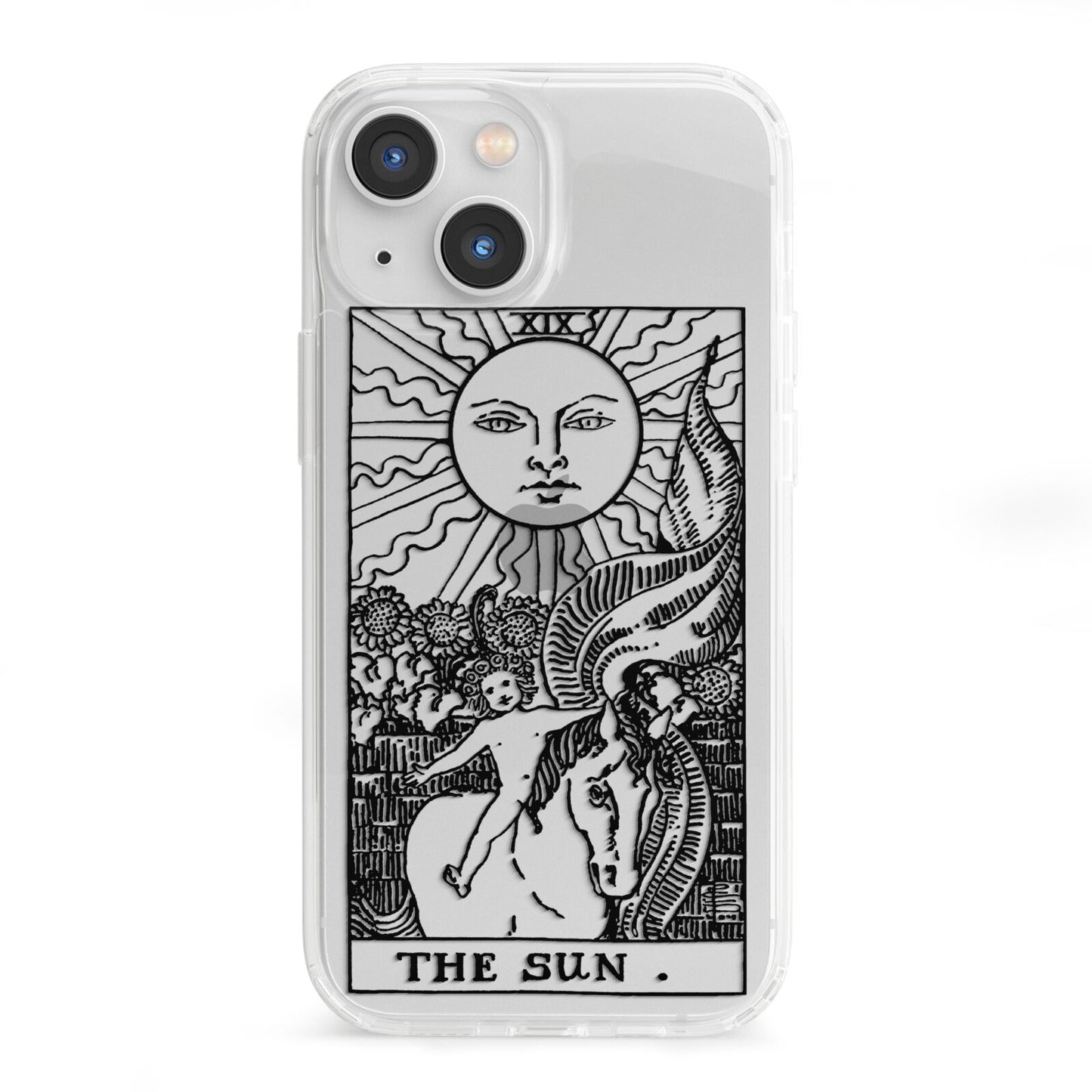 The Sun Monochrome iPhone 13 Mini Clear Bumper Case