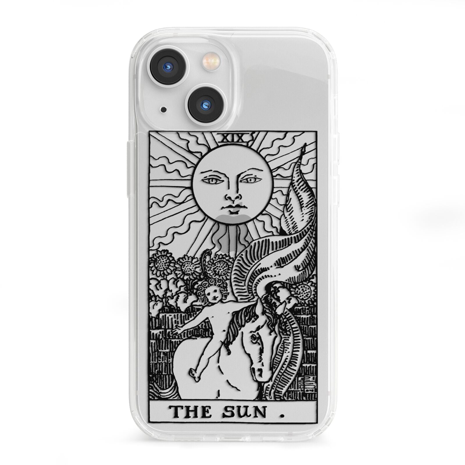 The Sun Monochrome iPhone 13 Mini Clear Bumper Case