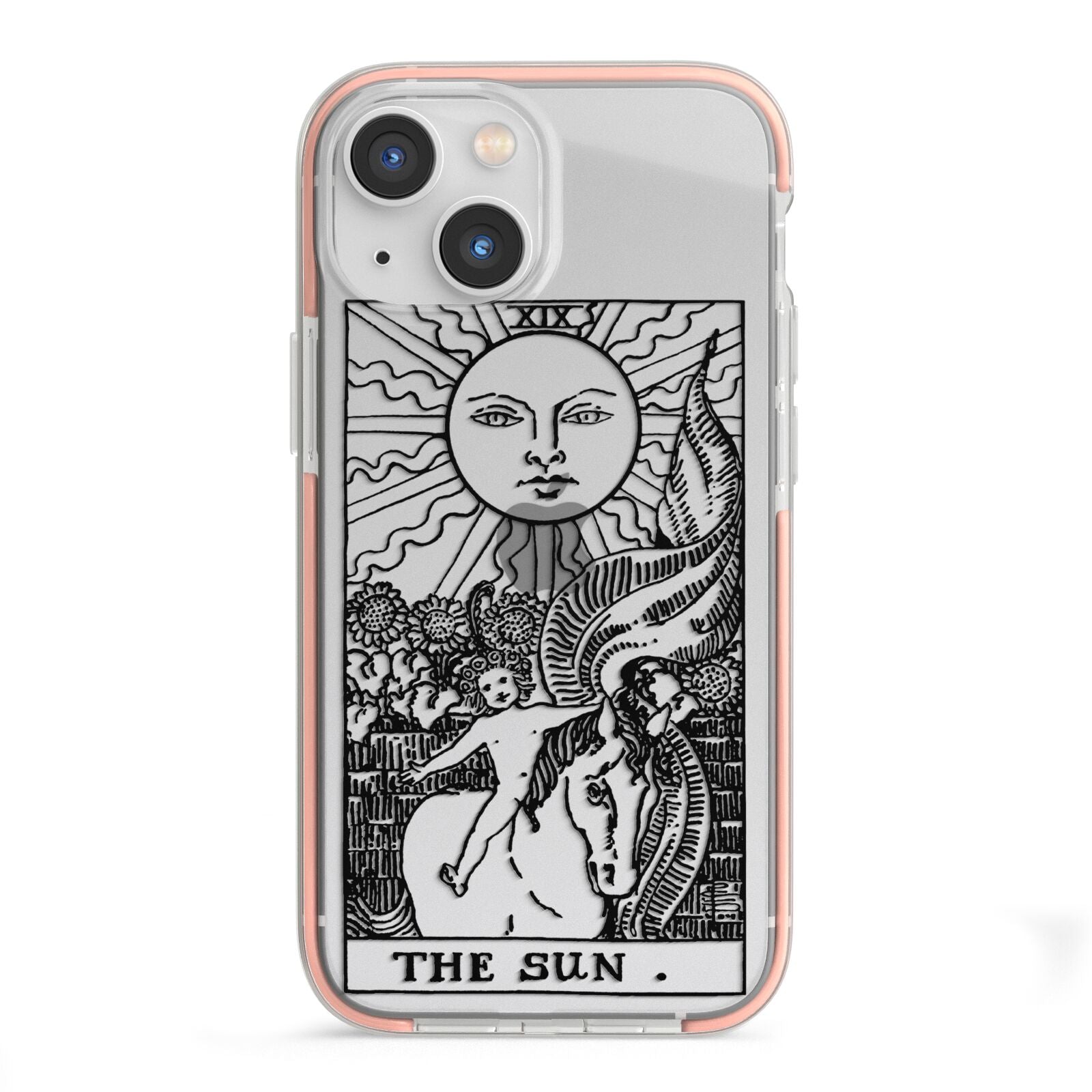 The Sun Monochrome iPhone 13 Mini TPU Impact Case with Pink Edges